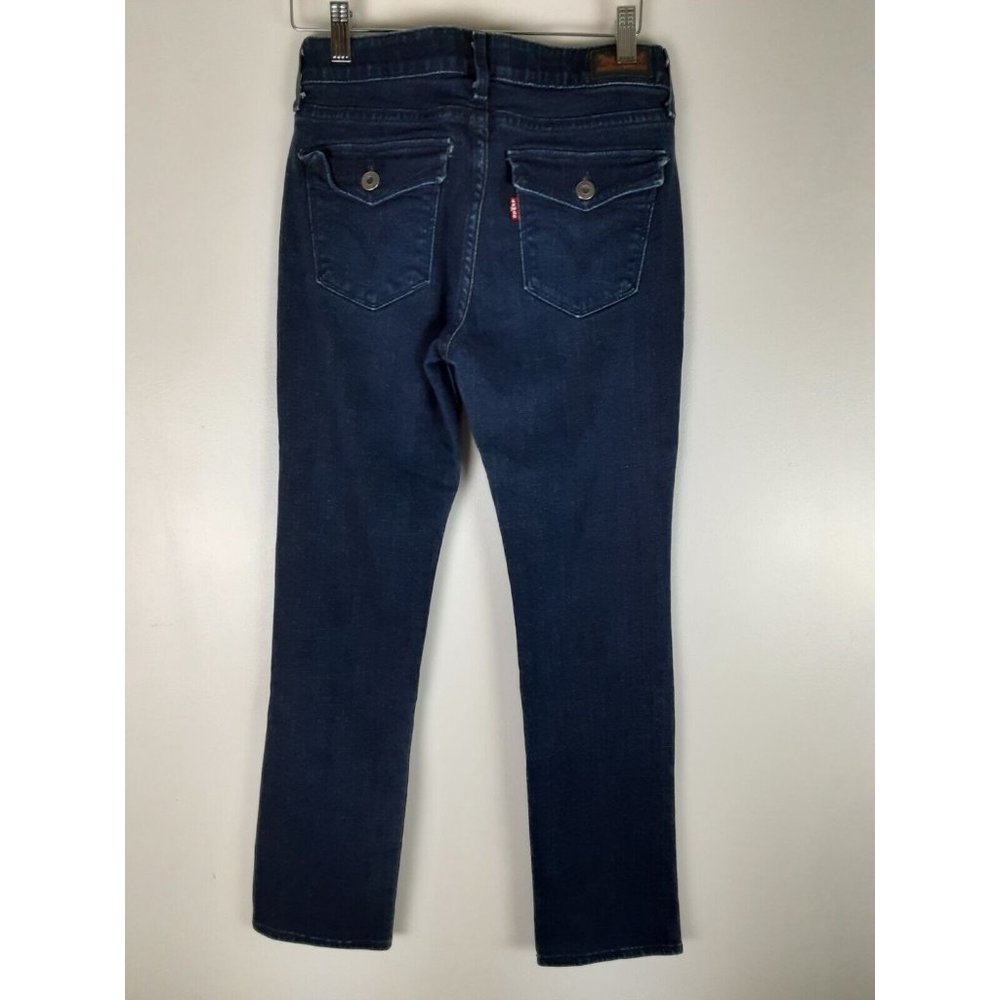 Levi's Girls 525 Straight Leg Perfect Waist Dark Wash Denim Blue Jeans 4M - Picture 3 of 8